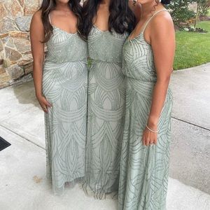 Beaded mint green Adriana Papell Dress size 2